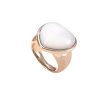 HIJONES Womens Stainless Steel Big Heart Gemstone Statement Ring Hip Hop Titanium Casting Bands Silver White Stone Large Size S