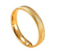 HIJONES Women's Stainless Steel Ring Minimalist Durable Daily Jewelry Gold Size S
