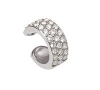 HIJONES Women's Zircon C-Shaped Ear Clips Personalized Stainless Steel Ear Ornament Jewelry Silver