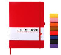 HIJYOO A4 Notebook, Notebook A4 Journal Notebook Hardcover Notepad with Bookmark Composition Notebooks, Pen Loop, and Elastic Closure, 8.3" X 11.18",Red
