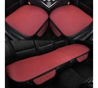 Hikaka 3pcs Non-Slip Car Seat Pad for Summer Breathable and Refreshing, Universal Bottom Seat Covers for Cars of Front and Back Seats, Car Seat Cover Car Protector Ice Silk Cushion (Red)
