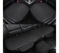 Hikaka 3pcs Non-Slip Car Seat Pad for Summer Breathable and Refreshing, Universal Bottom Seat Covers for Cars of Front and Back Seats, Car Seat Cover Car Protector Ice Silk Cushion (Black)