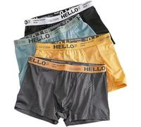 Hikaka Hello Mesh Mens Underwear, Low Rise Boxer Briefs, Ice Silk Mesh Boxer Shorts, Plus Size Loose Fit Quick Dry Athletic Shorts (UK, Alpha, L, Regular, Regular, 4pcs)