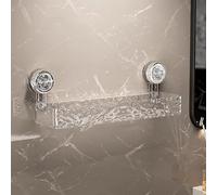 Hikaka No Drill Clear Wall Caddy, 2-Shelf Contemporary Bathroom Corner Shelf, No Punch Required, Rectangle: 10x36x11.2 cm, Triangle: 10.2x30.8x3.5 cm