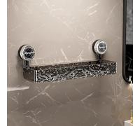 Hikaka No Drill Clear Wall Caddy, Easy Mount Bathroom Storage Shelf - No Punching Required, Suction Cup Caddy Corner Shelf, Removable Multifunctional Triangle Rectangle Storage (Gray-Rectangle)