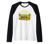 Hike Arizona Gila Monster Desert Art Raglan Baseball Tee