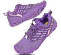 Hike Barefoot Shoes Women, Wide Toe Box Zero Drop Grounded Footwear, Minimalist Cross-Trainer Sneakers for Hiking, Running, Water Sports & Traveling, Purple, 8-8.5
