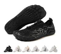 Hike Barefoot Shoes Women's,Water Shoes Men's,Breathable & Non-Slip Athletic Footwear Wide Toe Water Shoe,Swim Surf Hiking Walking Shoe Black Grey
