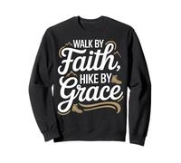 Hike By Grace Christian Hiking Mountain Faith Sweatshirt