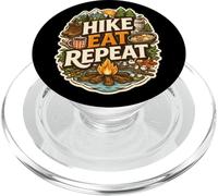 Hike Eat Repeat Funny Hiker Hiking Trekking Trekker Trek Fun PopSockets PopGrip for MagSafe