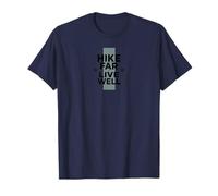 Hike Far Live Well Outdoor Letterpress Style T-Shirt