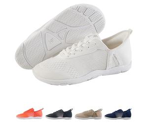 Hike Footwear HF Stride - Hands-Off & Ergonomic Barefoot Shoes, Thin Sole & Ultra-Light, Effortless Wear Unisex, White, 7.5 Wide Women/5.5 Wide Men