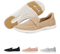 Hike Footwear Valenza - Hands-Free Barefoot Dress Shoe | Slip On Memory Foam Formal Boots | Comfortable Work, Office Daily Footwear for Women, Light Yellow, 7.5 UK Wide