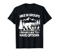 Hike in Groups Bears Like to Have Options Camping Funny Value Graphic T-Shirt, Men, Black, XL