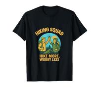 Hike More Worry Less Hiking Squad Graphic Print T-Shirt