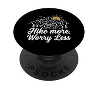 Hike More Worry Less Mountain Climbing Hiking Trails Forest PopSockets Adhesive PopGrip