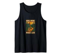 Hike More Worry Less Retro Mountain Adventure Tank Top