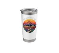 Hike More Worry Less Retro Mountain Hiking Outdoor Nature Stainless Steel Insulated Tumbler