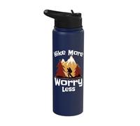 Hike More Worry Less Scenic Mountains Stainless Steel Insulated Water Bottle