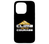 Hike Mountain Challenging Climb With Courage Hiking Outdoors Case for iPhone 15 Pro