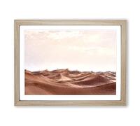 Hike Over The Sahara Desert Modern Art Framed Print | A3 Oak Framed Wall Art | Ready to Hang | Modern Landscape Picture | Living Room Bedroom Lounge Office
