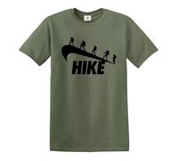 Hike - Parody - Mountain - Hiker Men's T-Shirt Funny Hiking Climber Tee Top(Military Green,M)