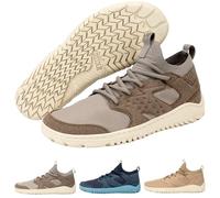 HIKE Sierra Peak - Mid-Cut Barefoot Hiking Boots - Men & Women | Zero-Drop Wide Toe Hiking Shoes for Rugged Terrain | Natural Foot-Feel Outdoor Boots, Taupe Gray, 10-10.5 Wide Women/8-8.5 Wide Men