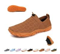 Hike Slip-on Barefoot Shoes Grounded Footwear for Womens Men Non-Slip Wide Toe Neuropathy Beach Pool Swimming Surf Hiking Walking Quick Dry Water Shoes(Brown,3.5 UK)