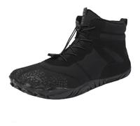 Hike Winter Barefoot Boots Womens Mens, Wide Toe Waterproof Barefoot Hiking Shoes, Warm Booties Slip On Footwear (6801 Black, M, Adult, Women, 8, Numeric, UK Footwear Size System, Medium)