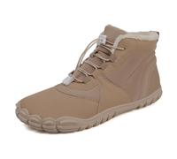 Hike Winter Footwear Barefoot Shoes Women Men, Autumn Winter Waterproof Wide Toe Box Barefoot Shoes Walking Boots (Khaki, Adult, Women, 5, Numeric, UK Footwear Size System, Wide)