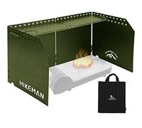 HIKEAMN Gas Stove Windshield - Folding Camping Stove Windshield Cooker WindScreen With a Storage Bag for Camping,Hiking,Picnic,Cooking(Army Green)