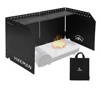 HIKEAMN Gas Stove Windshield - Folding Camping Stove Windshield Cooker WindScreen With a Storage Bag for Camping,Hiking,Picnic,Cooking(Black)