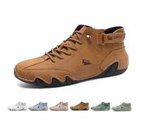 hikecare Alpaca - Ergonomic, Waterproof Leather Barefoot Shoe for Autumn and Winter Men's Waterproof Orthopedic Winter Shoes - Comfortable Outdoor Arch Support Walking & Hiking Brown