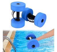 Hikeen Aquatic Exercise Dumbbells Water Dumbbell Pool Resistance Aquatic Fitness Barbells High-Density EVA Foam Pool Weights Dumbbells, for Water Aerobics Weight Loss (1 EVA Blue)