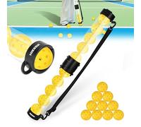 Hikeen Durable Pickleball Ball Retriever with 10 Pickleballs,Quick Pickup & Storage Pickleball Tube with Shoulder Strap for Pickleballs Accessories - Includes 5/10 Balls