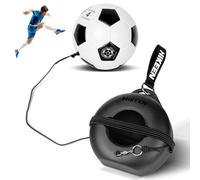 Hikeen Football Kick Trainer Solo Practice with Metal Base Portable Training Aids with Rebound Ball-Popular Gift for Boys Kids,Youth and Adults,Football Control Skills Trainer Equipment Black