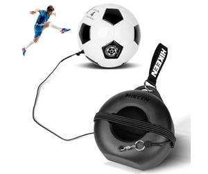 Hikeen Football Kick Trainer Solo Practice with Metal Base Portable Training Aids with Rebound Ball-Popular Gift for Boys Kids,Youth and Adults,Football Control Skills Trainer Equipment Black