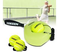 Hikeen Premium Tennis Trainer Rebound with Metal Base,Portable Solo Tennis Trainer Set with 3 Highly Elastic String Balls,Tennis Practice Equipment for Adult Kids an Beginners -Green