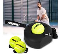 Hikeen Premium Tennis Trainer Rebound with Metal Base,Portable Solo Tennis Trainer Set with 3 Highly Elastic String Balls,Tennis Practice Equipment for Adult Kids an Beginners - Black