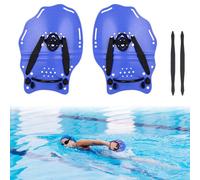 Hikeen Swim Paddle Hand for Adult and Junior, Swim Training Hand Paddles with Adjustable Straps, Swimming Hand Paddles for Training (Blue,Large)