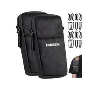 Hikeen X-Pac Backpack Strap Pouch for Smartphone, Weatherproof Durable Tactical Molle Phone Pouch with Carabiner, Molle Backpack Phone Holder Fit Outdoor/Hiking/Climbing 2pcs