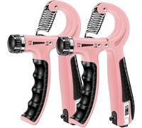 HiKeep - Grip Strength Trainer, Extended Version for All Hands, Adjustable Grip Strengthener, Set of 2 (Pink)
