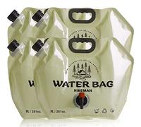 HIKEMAN Camping Water Container Bag - Collapsible Water Storage Carrier with Spigot,8L Drinking Water Container for Outdoors Camping Picnic BBQ Hiking Backpack Survival Kit(4PCS)