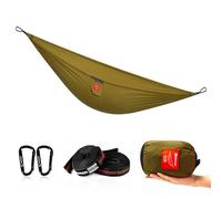 HIKEMAN Hammock for Camping Hammocks Gear for Outdoors Backpacking Survival or Travel - Portable Lightweight Nylon - Up to 440lbs(Khaki)