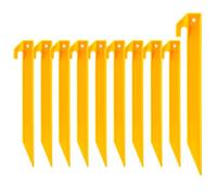 Hikemax Plastic Tent Stakes 10 Pack - 9 Inch Heavy Duty Beach Sand Pegs - Windproof Plastic Garden Stakes for Secure Tents, Inflatables, Canopies, Rain Tarps and Garden Structures