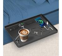 HIKENRI Bedside Table Organiser,Bedside Shelf For Bunk & Loft Beds Clip On Shelf,Bedside Tray For Home,School,Office,Dormitory Room(Black)