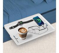 HIKENRI Bedside Table Organiser,Bedside Shelf For Bunk & Loft Beds Clip On Shelf,Bedside Tray For Home,School,Office,Dormitory Room(White)