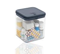 HIKENRI Lockable Storage Box,Medicine Storage Box Transparent And Visible,Cell Phone Lock Box,Combination Lock Box For Kitchen/Home/School/Fridge/Office/Personal/Travel (Grey-Blue)