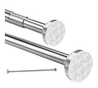 HIKENRI Stainless Steel Extendable Telescopic Curtain Rod Tension Pole Net Voile Shower Curtains Rail No Drill Matt for Bathroom, Closet,Garderobe 50-200cm
