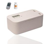HIKENRI Timed Lock Box,Phone Lock Box Addiction Management,Timer Lockable Storage Box For Kitchen/Home/School/Personal/Travel/Office/Medication Storage Boxs/Snacks(Battery Not Included) (Beige)
